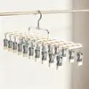 Percha para pantalones para uso doméstico, diseño de doble fila integrado para guardar pantalones y faldas en armarios, ahorra espacio y no deja marcas, adecuada para dormitorios de estudiantes