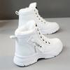 Talla grande 41-44 botas de nieve para mujer 2024 nuevas de invierno forradas de vellón cálidas zapatos de algodón para mujer antideslizantes botas Martin para estudiante