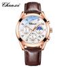 Reloj Chenxi Reloj de Hombre Fase Lunar Multifunción Tres Ojos Seis Agujas Reloj Deportivo Reloj de Cuarzo Luminoso Impermeable para Hombre