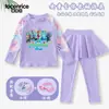 Bañador Infantil Bunny Judy Nick para Niñas de Dos Piezas Manga Larga Pantalón Largo Protección Solar Secado Rápido Conjunto de Bañador para Niñas