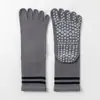 Meias de Yoga de Cinco Dedos para Mulheres Pilates Esportes Meias Longas Listradas Pontos de Silicone Antiderrapante Profissional Meias para Treinamento Fitness Meias com Dedos Separados