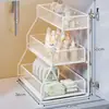 Estante de almacenamiento para debajo del fregadero, gabinete de almacenamiento extraíble, estante para colocar productos de limpieza, panel de división en capas dentro del gabinete, una herramienta mágica para organizar artículos diversos