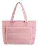Bolso Esponjoso Simple Acolchado Tote 20L Gran Capacidad Viaje de Negocios Impermeable Resistente al Desgaste Tote Bolsa para Computadora