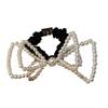 Qi Wei's Mesmo Estilo Pérola Grande Arco Intestino Grosso Anel de Cabelo Alta Elástica Rabo de Cavalo Corda Elegante Hairpin Hairpin Headwear