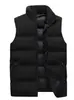 Tendencia Otoño Invierno Chaleco Cálido para Hombre Chaqueta Gruesa Holgada Casual para Hombre Chaleco Sencillo de Color Sólido para Hombre