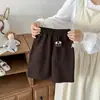 Calça Longa de Algodão Puro Elástica para Meninos, Nova Coleção Primavera/Outono, Desenho Animado, Bordado com Aplique de Cachorrinho Fofo, Roupa Externa Versátil