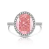 Anillo de Paraiba con Gema de Color Brillante Huevo de Paloma Corte Flor de Hielo para Mujer Diamante de Alto Carbono Paraiba Venta en Vivo Dropshipping