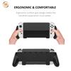 Grip para console Switch OLED com suporte e armazenamento de cartões de jogo, capa protetora integrada para o controle NS OLED