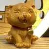 Artesanías de Madera Tallada a Mano de Ciprés Versión Q de los Doce Animales del Zodiaco, Decoraciones para el Interior del Automóvil, Pequeñas Figuras de Animales y Artesanías