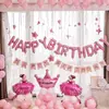Set de Globos de Cumpleaños, Decoración para Fiesta de Cumpleaños de Novia en San Valentín, Globos de Papel de Aluminio, un Set Completo con un Toque de Lujo