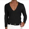 Serie de Ropa de Verano para Hombre Europea y Americana Transfronteriza 2024 AliExpress Amazon Estación Independiente Nueva Camiseta Lisa de Cuello en V