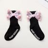 Calcetines de algodón con lazo japonés para bebés, calcetines dispensadores de tubo medio para niños, calcetines de pila de primavera y otoño, venta al por mayor