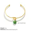 Estilo Retrô Europeu e Americano Colorido Divertido Pingente de Número Pulseira em Forma de C com Nó Banhada a Ouro 18K Doce Cool Color-Blocking Pulseira Aberta