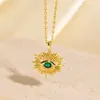 Colar Vintage Olho de Diabo Outono Inverno Transfronteiriço da Amazon Cobre Banhado a Ouro Zircônia Microincrustada Gota de Óleo Joia de Nicho para Mulheres