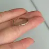 Anillo de Plata de Ley s925 Lleno de Estrellas Incrustaciones de Diamante Diseño Abierto Estilo Mismo que Celebridad de Internet Blogger Anillo de Dedo Oro Rosa 5264A