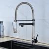 Grifo telescópico de resorte de cobre puro para comercio exterior de fabricantes, multifuncional, doble agua, universal para cocina, extraíble, grifo caliente y frío