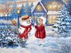 Pintura Diamante 5D Natal DIY Diamante Redondo Diamante Completo Natal Chapéu Vermelho Velho Natal Boneco de Neve Árvore de Natal Série Pintura Decorativa