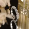Anillo de Medio Círculo Más Vendido Transfronterizo Anillo con Circonita Incrustada en Cobre Anillo de Joyería Simple de Gama Alta Venta al por Mayor