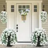 Colgante de Pared de Flor de Mañana Simulada Transfronterizo Colgante Planta Verde Falsa Plantas Adornos Decorativos Flor Pared Arreglo de Boda