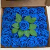 Set de Regalo Caja Transfronteriza de Rosas de Espuma Pe, Flores Artificiales con Tallos y Hojas, 50 Piezas, Flores para Decoración de Bodas, Regalo del Día de San Valentín