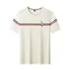 Camiseta Bordada de Qualidade para Homens, Camiseta Fina de Algodão Mercerizado para o Verão com Gola Redonda, Top Leve para Negócios Casuais Masculino de Manga Curta