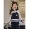 Conjunto de Conejo Policía para Niños Primavera/Verano 2026 Nuevo Sudadera de Algodón de Manga Larga Falso Dos Piezas con Pantalones de Volantes para Niñas Coreanas