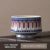 Padrão de Grama Enrolada Xícara Zen Azul e Xícara Mestra de Flores Cor Sob Esmalte Xícara de Chá Cerâmica Doméstica Conjunto de Chá Kung Fu Xícara Individual Especial Única