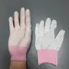 Luvas de Dedo Anti-Estáticas Revestidas de PU de Fibra de Carbono Luvas de Proteção do Trabalho de Nylon Branco Luvas de Trabalho Luvas com Palma Revestida Protetora Fábrica
