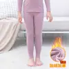 Pantalones cálidos de terciopelo para mujer, sin costuras, pantalones interiores para niños, otoño e invierno, forrados de felpa, uso diario, pantalones largos de color liso