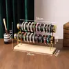 Soporte de Exhibición de Pulseras de Tres Niveles Color Dorado de Alta Venta Transfronteriza en Stock, Estante de Almacenamiento para Pulseras de Cristal, Gomas para el Cabello, Cuerdas para el Cabello