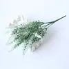 Espiga de trigo 5 garfo flocagem lavanda simulação decoração para casa flocagem simulação planta buquê artificial simulação flor atacado