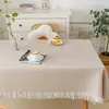 Estilo INS Algodón Lino Estilo Francés Mantel Mesa Redonda Pequeña Lujo Ligero Alta Sensación Foto Cumpleaños Blanco Estilo Japonés Mantel Mesa de Café Dormitorio
