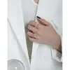 JT584 Estilo Coreano Ins Design de Nicho Minimalista Joker Microincrustado Textura de Zircônia Anel Aberto de Prata Sterling S925 para Mulheres