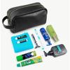 Em estoque Nova bolsa de cosméticos de couro de grande capacidade Camada superior de couro de vaca macia e confortável Bolsa de viagem masculina Bolsa de higiene