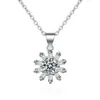 Japón y Corea del Sur venta caliente moissanita cadena clavicular fábrica directa trémolo con collar para mujer pequeño fresco completo diamante joyería simple