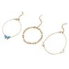 Amazon Europeo y Americano Nueva Moda Distintivo Colgante de Mariposa Estrella Azul Set de 3 Piezas Cadena de Tobillo Ajustable
