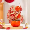 Decoraciones de Año Nuevo, Adornos de Caqui, Flores de Nochevieja, Flores Artificiales, Arreglos de Flores Artificiales, Arreglos Florales, Frutas Rojas, Frutas de la Fortuna, Cubos de la Fortuna