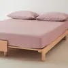 Juego de Sábana Bajera de Algodón Puro de Fibra Larga de Alta Gama, 100 Piezas, Cubre Cama Cepillado 100% Algodón, Sábana para Cama Tatami, Modelo Nuevo 2025, Juego de Tres Piezas