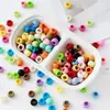 Cuentas Redondas de Agujero Grande de 12 mm para Cadena de Teléfono DIY, Accesorios de Joyería, Llaveros, Colgantes para Bolsos, Cuentas Sueltas de Acrílico Hechas a Mano, Para Ensartar