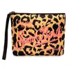 Moda Europeia e Americana Estampa de Leopardo Material de Mergulho Bolsa de Cosméticos Design de Nicho Bolsa para Batom e Cosméticos Bolsa de Higiene Pessoal Portátil para Viagem