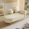 Chaise longa com armazenamento atualizada para espaços pequenos, poltrona reclinável estilo europeu para quarto, área de descanso de mini loja de roupas, chaise de um lugar
