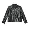 MTLCLOTHES chaqueta de cuero para hombre 2024 otoño nuevo solapa americana color liso canalla guapo brillante motocicleta chaqueta de cuero moda