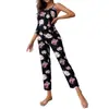 Pijama de Rayón para Mujer Verano Estilo Europeo y Americano Sexy Camisola Pijama Pantalón Largo Conjunto de Dos Piezas Ropa de Casa Nocturna Transfronteriza