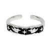 Anillo Abierto Esmalte Noche y Amanecer Gota de Aceite Circonita Apilable Anillo para Mejor Amiga Diseño de Nicho Anillo Personalizado para Mujer