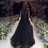 Vestido de Noche Negro Estilo Nuevo Lujo Ligero Banquete Temperamento Delgado Actuación en Escenario Modelo Anfitrión Pasarela Vestido Adelgazante