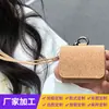 Estojo de Fone de Ouvido para Pendurar no Pescoço em Cortiça Natural, Pequeno, Adequado para Estojo Protetor de Fone de Ouvido AirPods, Caixa de Armazenamento de Fone de Ouvido, Feito Sob Medida