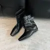 Primer encuentro: elegantes y geniales, versátil uso de dos maneras, hebilla de cinturón retro desmontable, botas largas de pierna recta para mujer, estilo de bota minimalista
