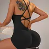 20 Cores Europeu e Americano Primavera e Verão Nude Macacão de Alça Yoga Feminino Macacão Esportivo de Fitness de Alta Intensidade