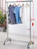 Estante de Exhibición Plegable de Doble Barra Móvil con Ruedas Espesor Piso Soporte Telescópico Ajustable Tendedero para Ropa
