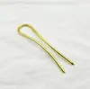 Pasador Pequeño de Cobre Puro en Forma de U para Peinar DIY Estilo Antiguo Pasador Dinastía Ming Pasador de Flor Accesorio para el Cabello Pasador con Borde Galvanizado Pasador de Pasos Sacudidos Joyería de los Siete Sabios